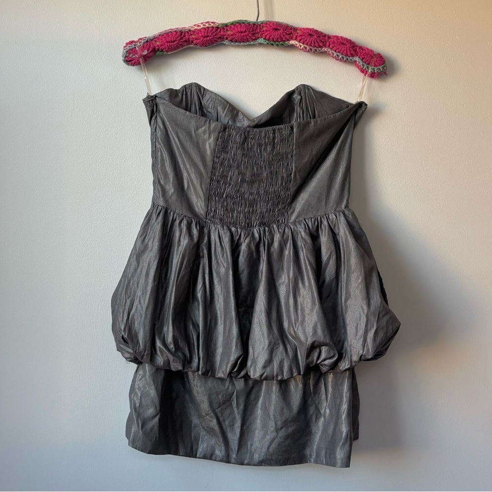 Silver Strapless Bubble Dress - image 4